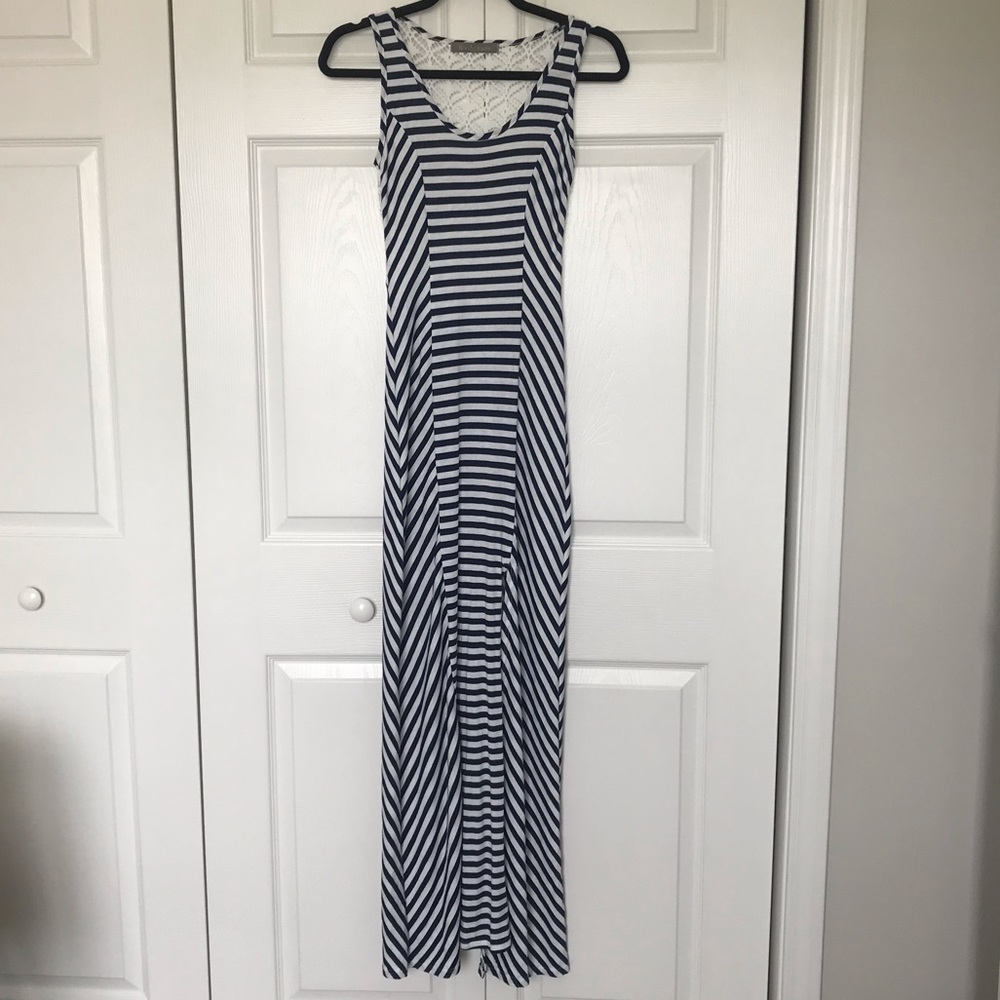 Blue & White Maxi Dress